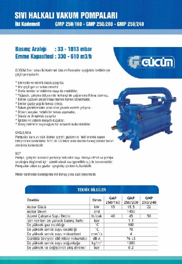 Sıvı Halkalı Vakum Pompaları-İki Kademeli