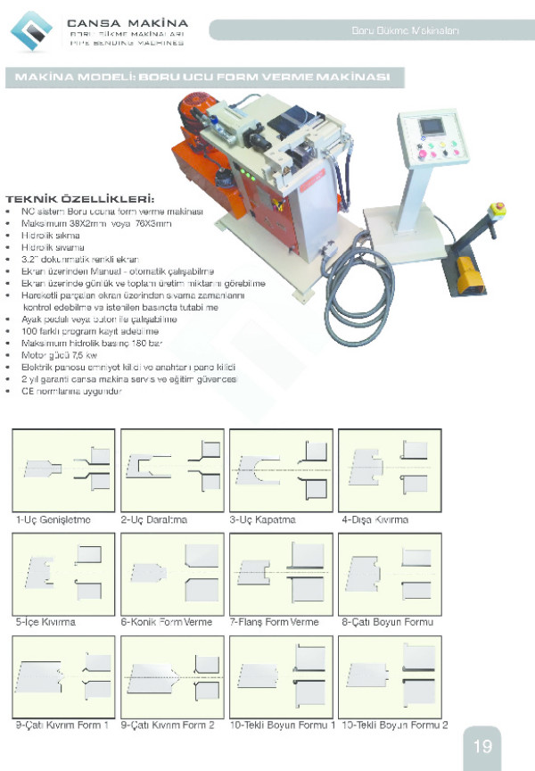 BORU UCU FORM VERME MAKİNESİ